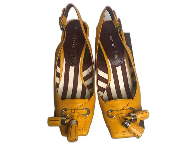 Celine Daoust Mustard Leather Pumps