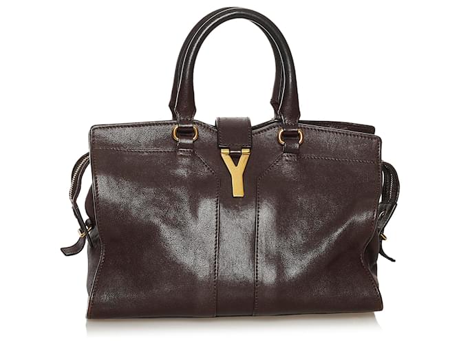 Yves Saint Laurent Cabas Y Small Calfskin Leather Tote Bag