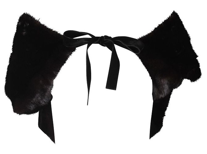 Ribbon Prada Estola de visón marrón oscuro