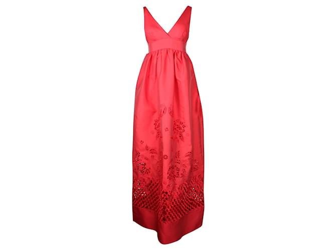 Temperley London Langes Kleid mit rotem Neckholder  ref.724494