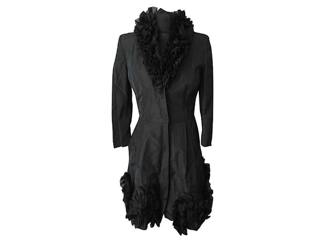 Dolce & Gabbana Trench coats Black Silk Polyester  ref.724554