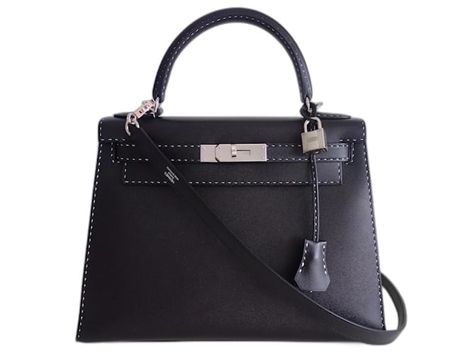 Hermès Hermes Kelly bag one point on 2 Black Leather  ref.725058