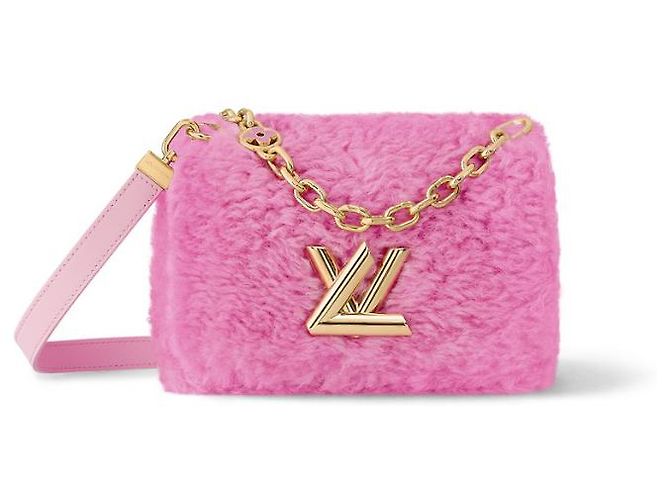 Louis Vuitton LV Twist MM shearling rose