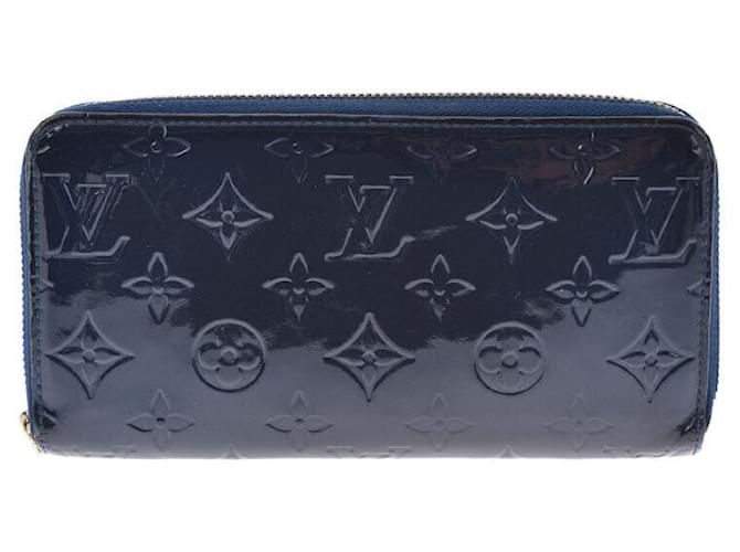 Louis Vuitton Blue zippy wallet Navy blue Patent leather ref