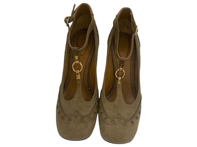 Clare Escarpins CHLOÉ  38 suédée Beige