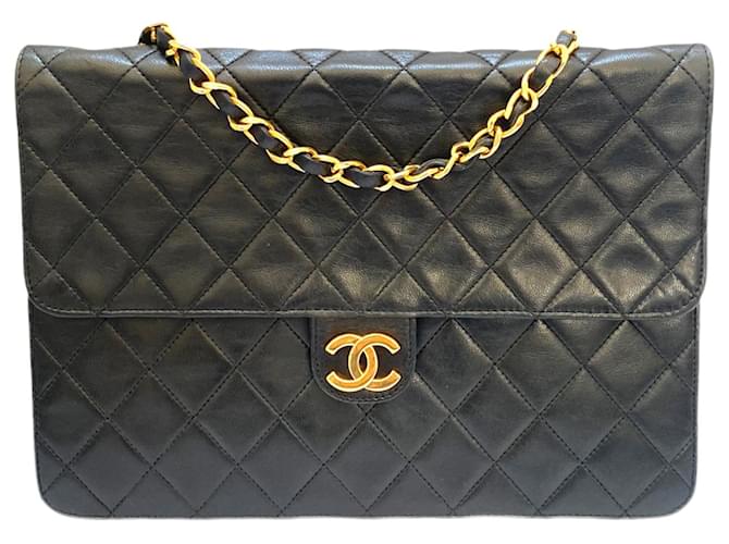CHANEL Handbags Timeless/Classique  Leather Black  ref.725170