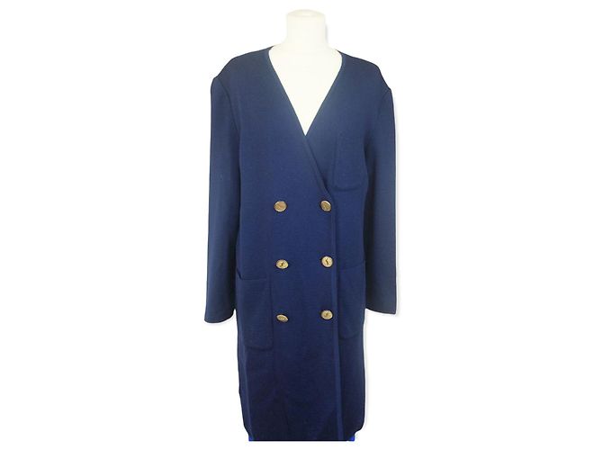 SAINT LAURENT Strick XL Wolle Blau
