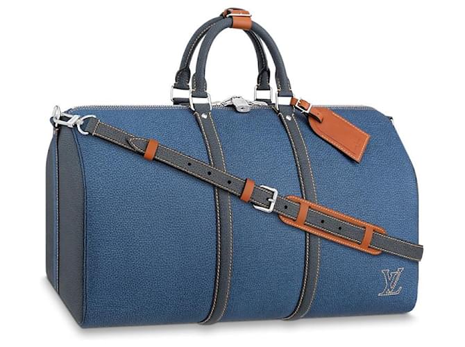 Louis Vuitton LV Keepall 50 Blu Giovanni  ref.725262