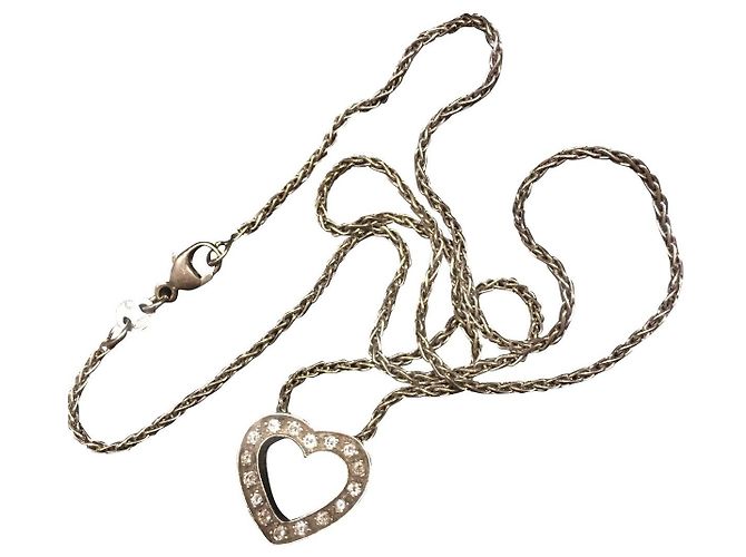 Colar Chopard Happy Hearts em ouro branco e diamantes Prata