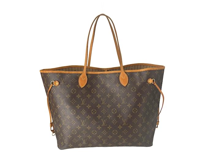 Louis Vuitton Monogram Coated Canvas Neverfull GM Brown Cloth  ref.725322