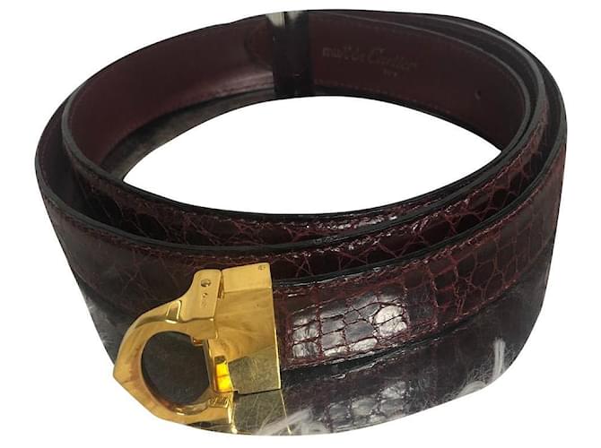 Cartier Cinturones Burdeos Cueros exoticos  ref.725330
