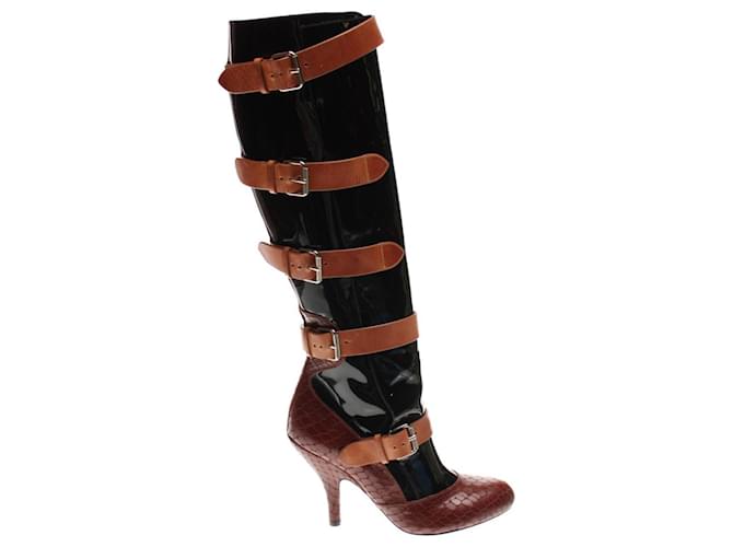 Vivienne Westwood Boots Brown Patent leather  ref.725335