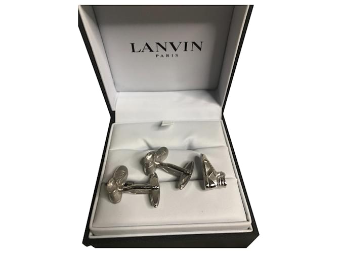 Lanvin Cufflinks Silvery Silver  ref.725353