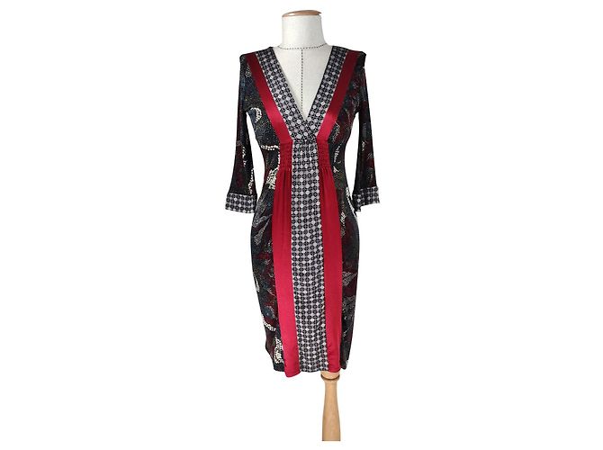 Hale Bob Kleid aus Seide und Polyester Mehrfarben