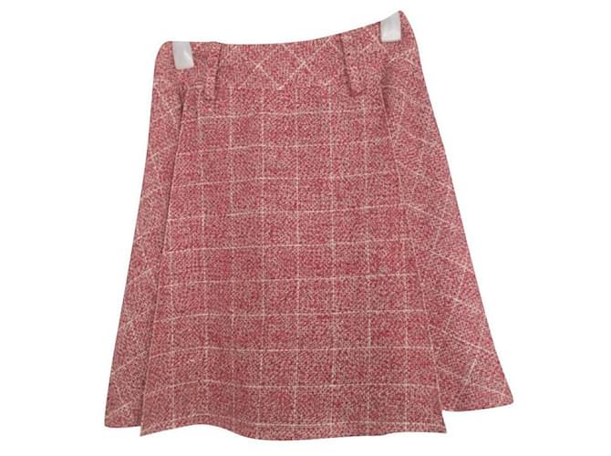 Chanel Skirts White Red Tweed  ref.725363