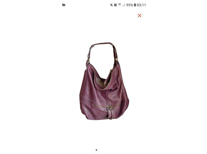Gerard Darel Leather Tote Bag Purple