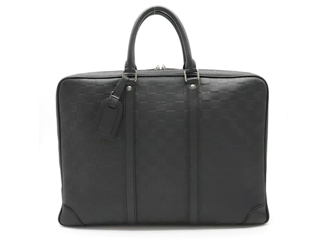Louis Vuitton Porte Documents Voyage Black Leather  ref.725633