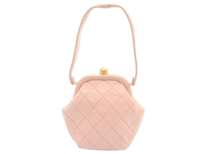 Chanel Matelassé Pink Leder  ref.725663