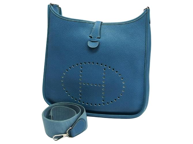 Hermès Evelyne Blue Leather  ref.725842