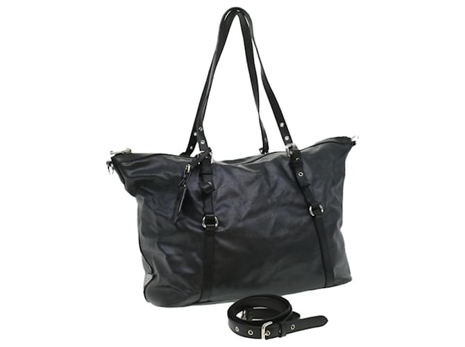 PRADA Shoulder Bag Coated Canvas 2way Black Auth 33275 Cloth  ref.725902