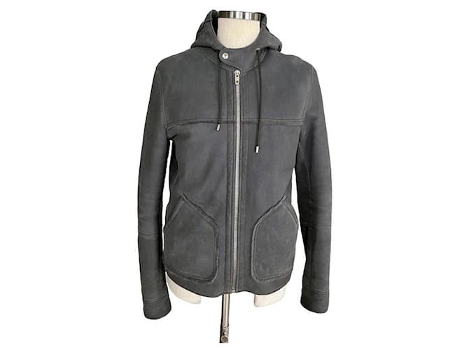 Louis Vuitton LV Grey moutin shearling bomber jacket Fur ref.725993 - Joli  Closet
