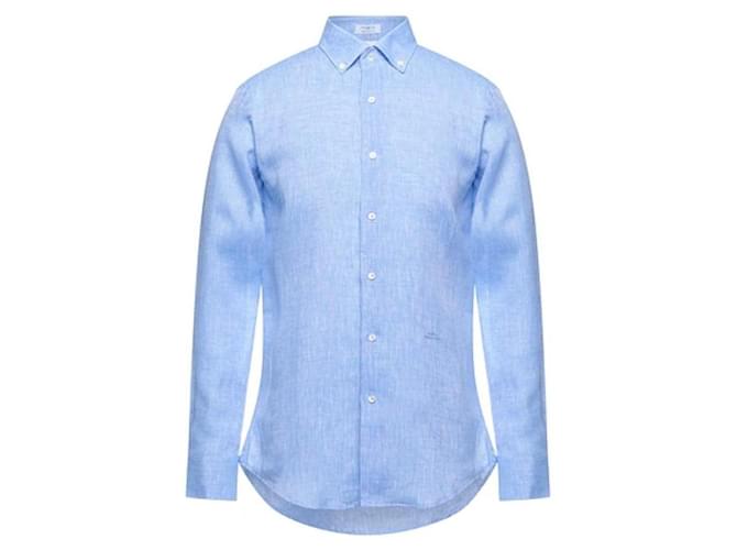 Camicia uomo Malo in lino colore denim Blu Biancheria  ref.726125