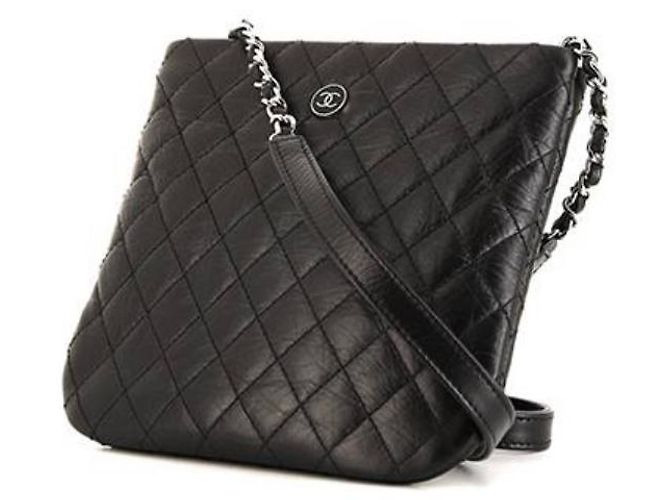 Wallet On Chain Borsa a tracolla Chanel Nero Agnello Pelle