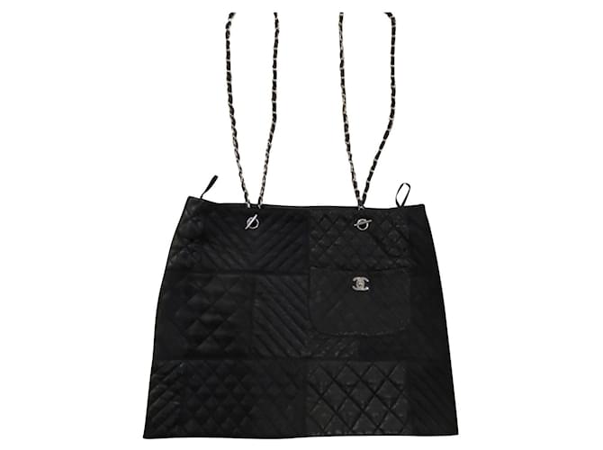 Chanel Skirts Black Leather  ref.726219