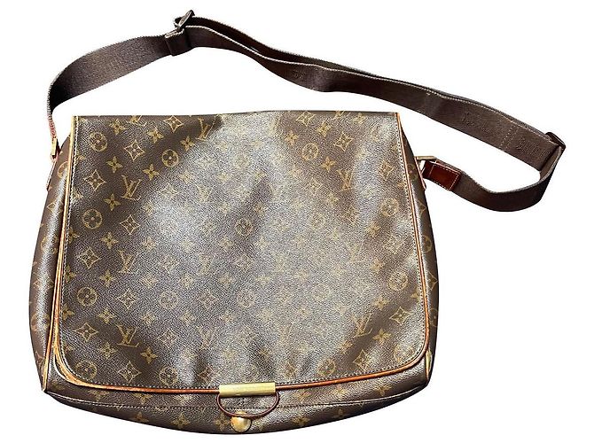 Mala de viagem Louis Vuitton Messenger Abbesses Marrom Couro