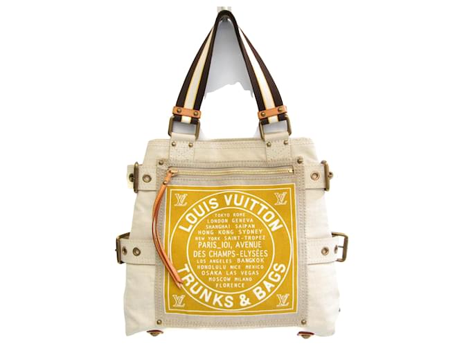 Louis Vuitton Globe Shopper Bag Beige Cloth ref.726483 - Joli Closet