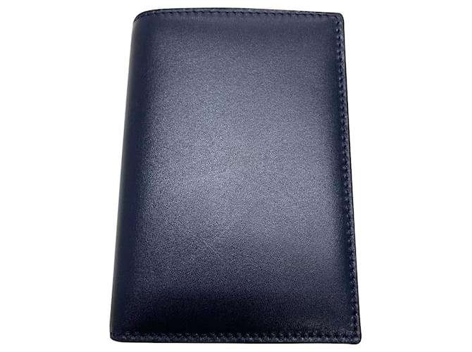 Valentino Blu bifolded wallet Navy blue Leather  ref.726540