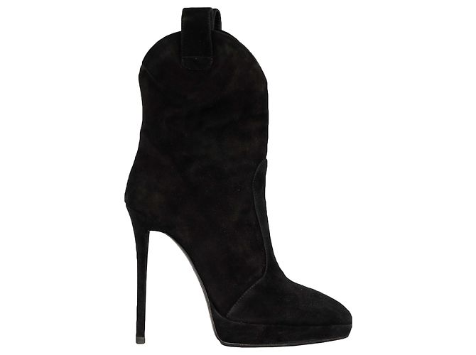 Giuseppe Zanotti Pointy Suede Black Boots