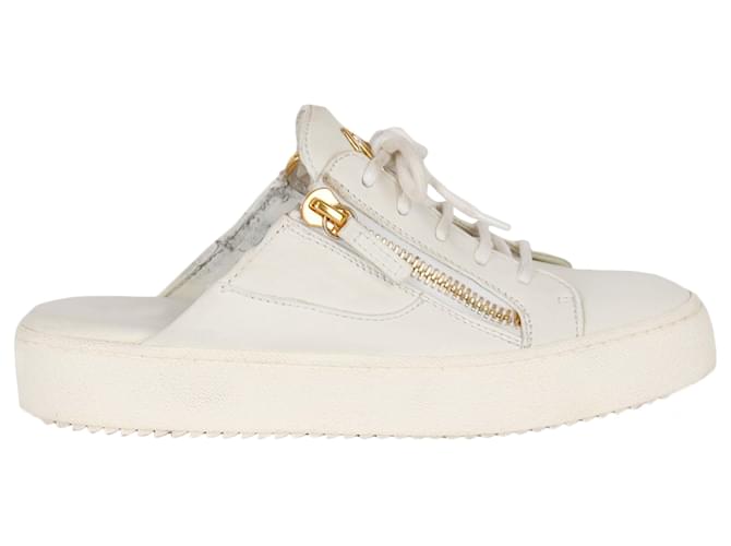 Giuseppe Zanotti Slip-On Lace-Up Sneakers White Leather  ref.726629