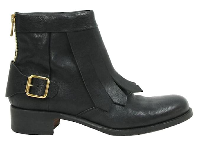 Boots Rupert Sanderson 38 Black Leather ref.726771 Joli Closet