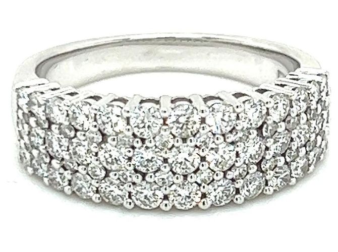 Autre Marque Anillo de oro blanco 14kt con diamantes 1.00 ct