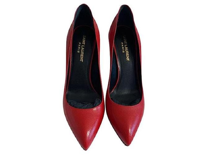 Sapatos vermelhos Saint Laurent Couro  ref.726998