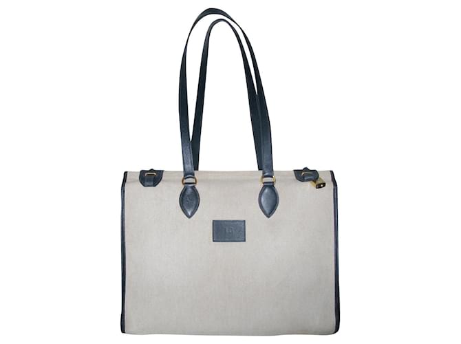 Cabag Hermès Handbags Navy blue Cloth  ref.727015