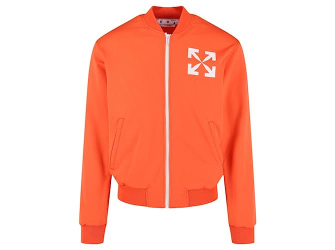 Off White Off-White Arrows-Print Bomber Track Jacket Orange  ref.727142