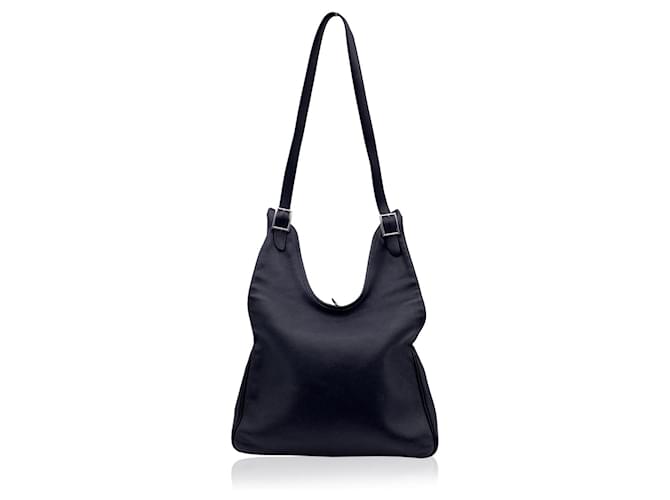 Hermès Hermes Black Leather Sac Massai Hobo Shoulder Bag Crossbody  ref.727291