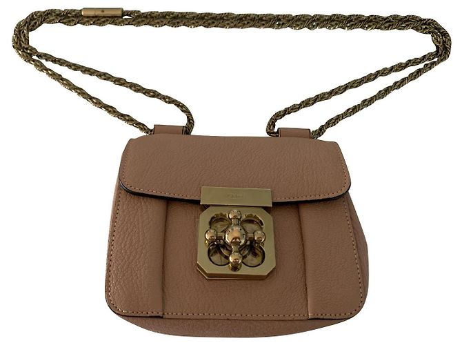 Elsie Chloé Pochette Beige Pelle