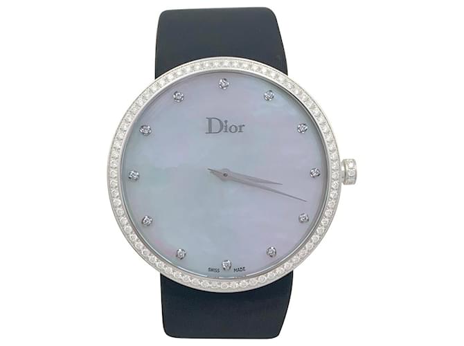 Montre Dior, "La D de Dior", acier, nacre, diamants.  ref.727587