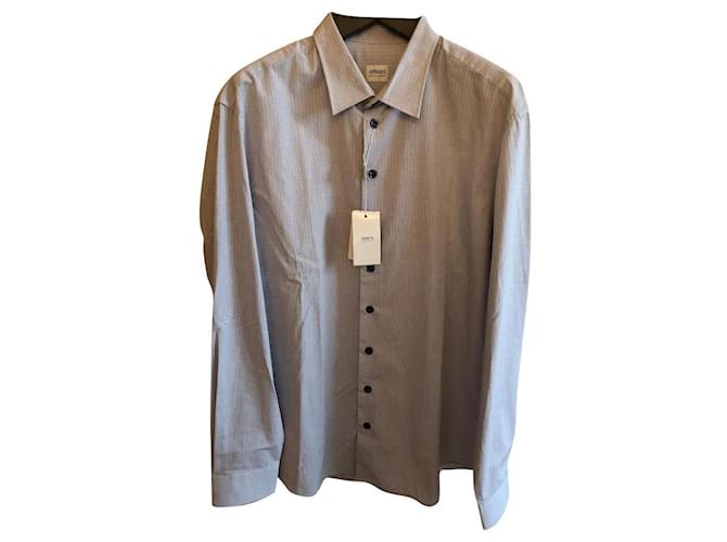 Armani Collezioni gray shirt Grey Cotton  ref.727626