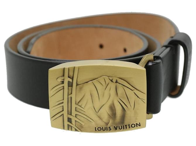LOUIS VUITTON Montagna e bambù Cintura Ceinture stile giapponese Pelle Nera  ro525 Nero ref.727732 - Joli Closet