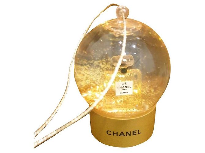 Bola de Natal Chanel Amarela de Cerâmica Amarelo