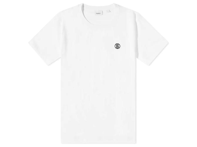 Burberry Regular Fit T-Shirt aus Bio-Baumwolle Weiß  ref.727908