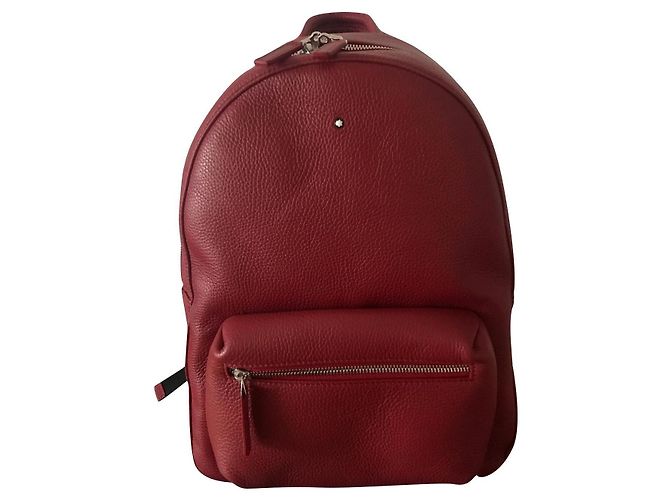 Mochila Montblanc de couro vermelha Vermelho