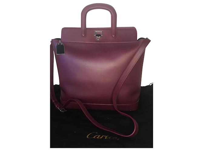 Cartier Handbags Dark red Leather  ref.728013