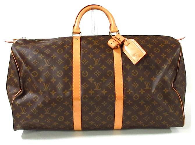 Louis Vuitton Keepall 55 Brown Cloth  ref.728048