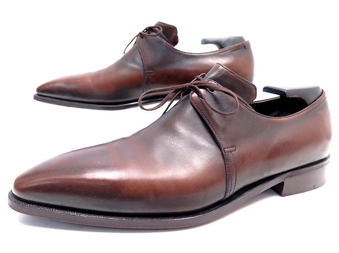 SCARPE ARCA CORTHAY 8 42 Derby 2 SCARPE CON OCCHIELLI IN PELLE BORDEAUX Bordò