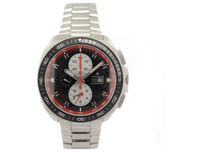 Autre Marque RELÓGIO DE JUNGHANS 1972 SOLAR CHRONOusado 14/4202.44 quartzo ct 43 MM + CAIXA DE RELÓGIO
